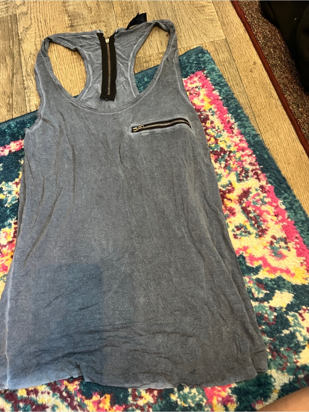 Pol Blue Racerback Zip-Back Tank Top - Picture 4 of 8